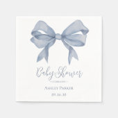 Dusty Blue Bow Boy Baby Shower Serviette (Vorderseite)