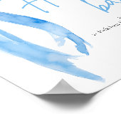 Dusty Blue Bow Brautparty Blume Bar Sign Poster (Ecke)