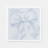 Dusty Blue Bow Brautparty Elegant Serviette (Vorderseite)