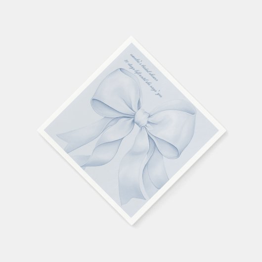 Dusty Blue Bow Brautparty Elegant Serviette (Ecke)