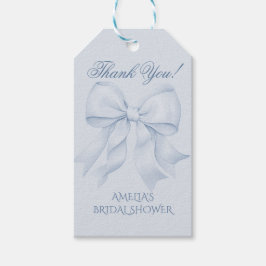 Dusty Blue Bow Brautparty Vielen Dank Geschenkanhänger