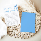 Dusty Blue Bow Brautparty Word Search Game Einladung
