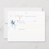  Dusty Blue Bow Bridal Recipe Card (Vorderseite)