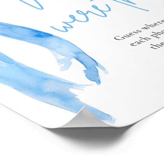 Dusty Blue Bow Bridal Wo waren sie unterschrieben Poster (Ecke)