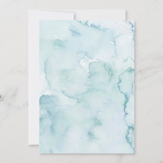 Dusty Blue Bow Coquette Winter Baby Shower Einladung (Rückseite)