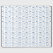 Dusty Blue Bow Curly Ribbon Frame Chic Whimsical Geschenkpapier (Flach)