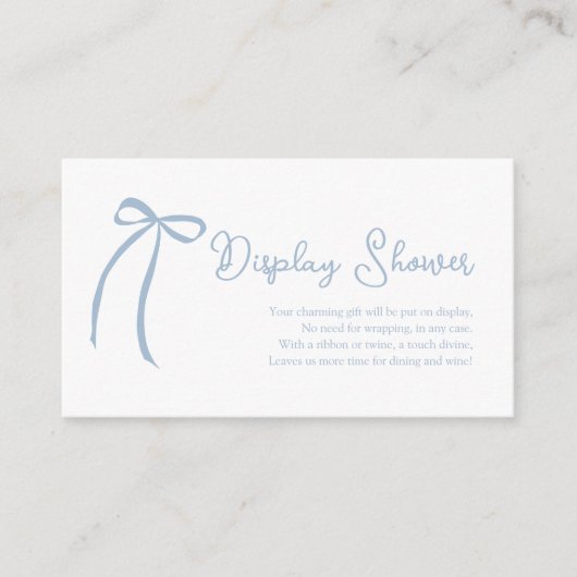 Dusty Blue Bow Display Showdusche Einschließkarte Begleitkarte (Vorderseite)