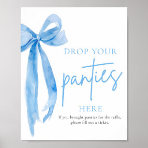 Dusty Blue Bow Drop Your Panties Hier Spielzeichen Poster
