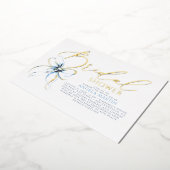 Dusty Blue Bow Elegant Script Modern Bridal Shower Folieneinladung (Gedreht)
