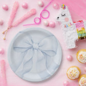 Dusty Blue Bow Elegante Dekoration Pappteller (Party)