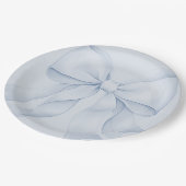 Dusty Blue Bow Elegante Dekoration Pappteller (Schrägansicht)