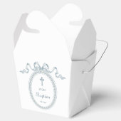 Dusty Blue Bow Griechisch Frame Taufe herausnehmen Geschenkschachtel (Geöffnet)