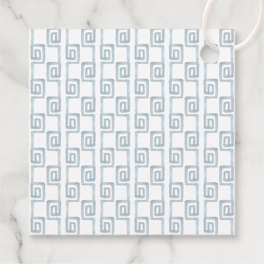 Dusty Blue Bow griechischer Rahmen Taufe Feigwarts Geschenkanhänger (Rückseite)