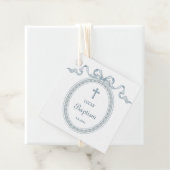 Dusty Blue Bow griechischer Rahmen Taufe Feigwarts Geschenkanhänger (Beispiel)