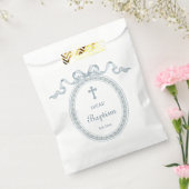 Dusty Blue Bow griechischer Rahmen Taufe Geschenktütchen (Versiegelt)