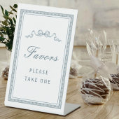 Dusty Blue Bow Griemenfavoriten Sockelschild