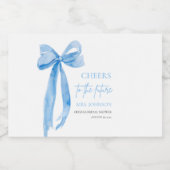 Dusty Blue Bow jubelt für das zukünftige Brautpart Alkoholflaschenetikett (Einzelnes Label)