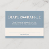 Dusty Blue Bow Krawatte Diaper Raffle Begleitkarte (Vorderseite)