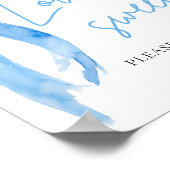 Dusty Blue Bow Liebe ist Sweet Leckerei Fevor Sign Poster (Ecke)