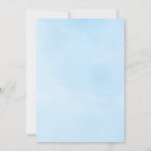 Dusty Blue Bow Little Wildblume Baby Shower Einladung (Rückseite)