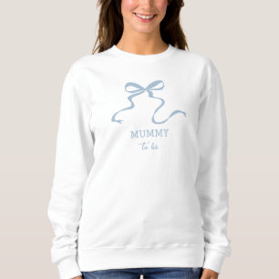 Dusty Blue Bow Mummy To be Sweatshirt