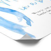 Dusty Blue Bow-Nachricht in einem Flaschensignatur Poster (Ecke)