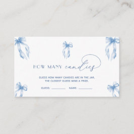 Dusty Blue Bow rät wie viele Candies Game Begleitkarte