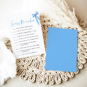 Dusty Blue Bow Raten Sie das Brautparty Nummer Einladung