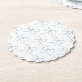Dusty Blue Bow Ribbon Summer Party Paper Untersetz Untersetzer (angewinkelt)
