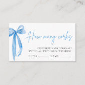 Dusty Blue Bow schätzt, wie viele Corks Spiel Begleitkarte (Vorderseite)