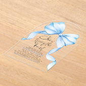 Dusty Blue Bow Sie bindet das Brautparty des Knote Acryleinladungen (Ablage )