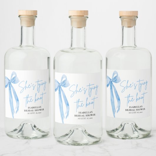 Dusty Blue Bow Sie bindet das Brautparty des Knote Alkoholflaschenetikett (Flaschen)