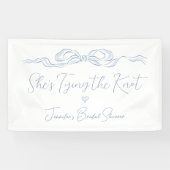 Dusty Blue Bow Sie bindet das Brautparty des Knote Banner (Horizontal)