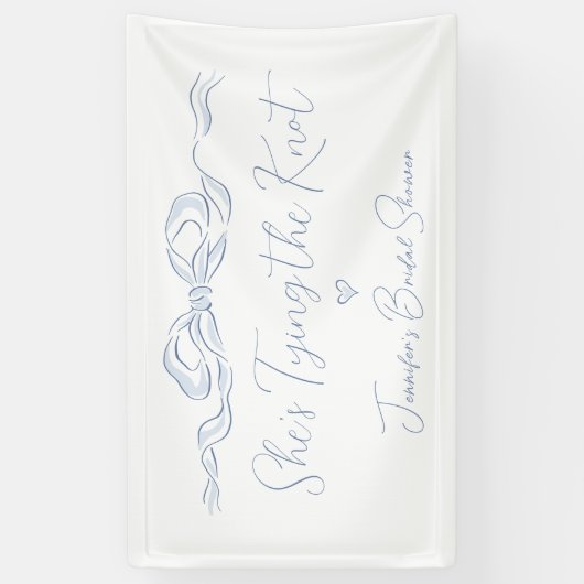 Dusty Blue Bow Sie bindet das Brautparty des Knote Banner (Vertikal)