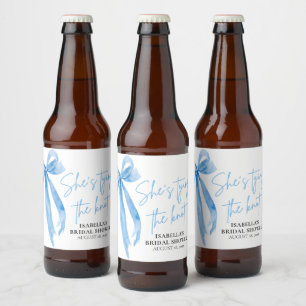 Dusty Blue Bow Sie bindet das Brautparty des Knote Bierflaschenetikett