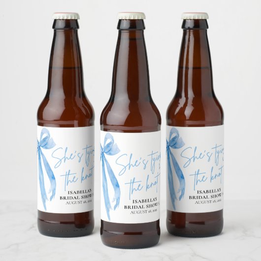 Dusty Blue Bow Sie bindet das Brautparty des Knote Bierflaschenetikett (Flaschen)