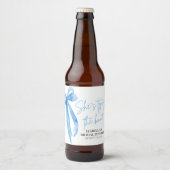 Dusty Blue Bow Sie bindet das Brautparty des Knote Bierflaschenetikett (Vorderseite)