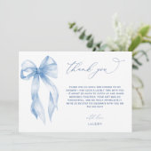 Dusty Blue Bow Sie bindet das Brautparty des Knote Dankeskarte (Stehend Vorderseite)