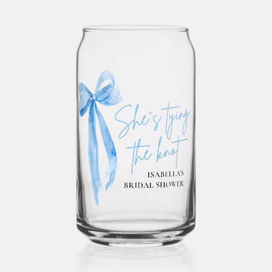 Dusty Blue Bow Sie bindet das Brautparty des Knote Dosenglas (Vorderseite)