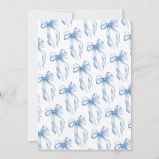 Dusty Blue Bow Sie bindet das Brautparty des Knote Einladung (Rückseite)