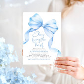Dusty Blue Bow Sie bindet das Brautparty des Knote Einladung