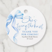 Dusty Blue Bow Sie bindet das Brautparty des Knote Geschenkanhänger (Vorderseite)