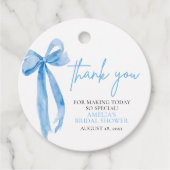 Dusty Blue Bow Sie bindet das Brautparty des Knote Geschenkanhänger (Vorderseite)
