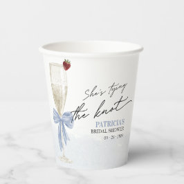 Dusty Blue Bow Sie bindet das Brautparty des Knote Pappbecher