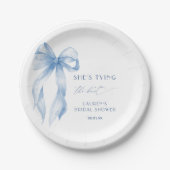 Dusty Blue Bow Sie bindet das Brautparty des Knote Pappteller (Vorderseite)