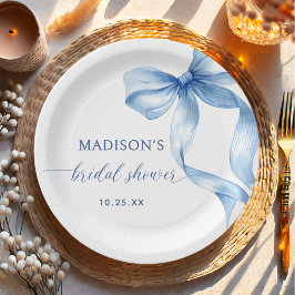 Dusty Blue Bow Sie bindet das Brautparty des Knote Pappteller