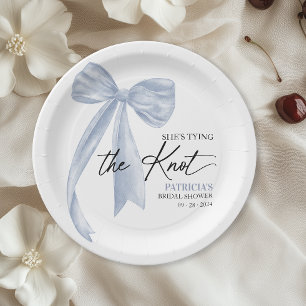 Dusty Blue Bow Sie bindet das Brautparty des Knote Pappteller