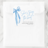 Dusty Blue Bow Sie bindet das Brautparty des Knote Quadratischer Aufkleber (Tasche)