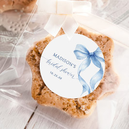 Dusty Blue Bow Sie bindet das Brautparty des Knote Runder Aufkleber