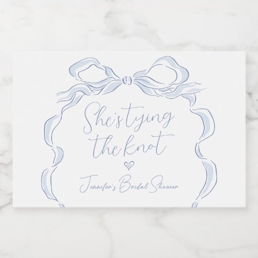 Dusty Blue Bow Sie bindet das Brautparty des Knote Schaumweinetikett (Einzelnes Label)